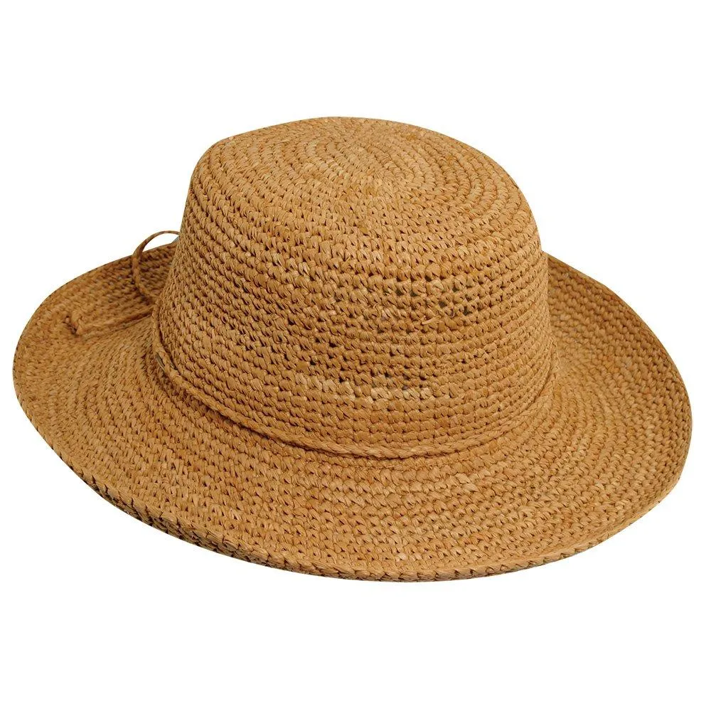 Cross country - Scala L551OS Tea Packable/Crushable Raffia Straw Bucket Hat