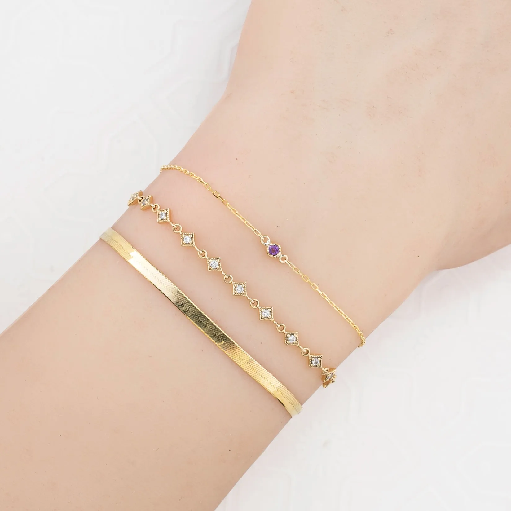 Dahlia Birthstone Bracelet