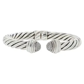 David Yurman Cable Bangle Bracelet with Diamonds