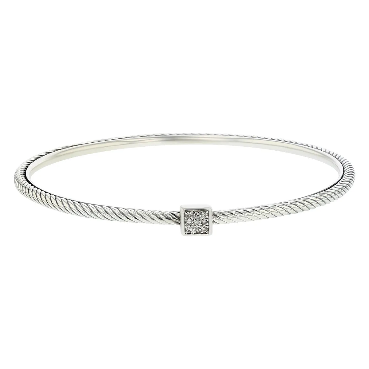 David Yurman Diamond Single Station Cable Classic Bangle