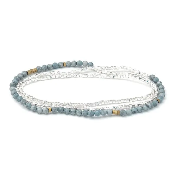 Delicate Stone Wrap Bracelet/Necklace - Blue Howlite