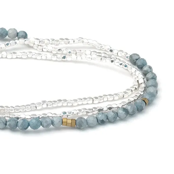 Delicate Stone Wrap Bracelet/Necklace - Blue Howlite