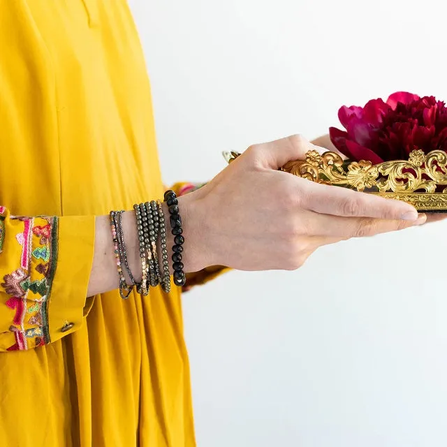 Delicate Stone Wrap Bracelet/Necklace - Tourmaline