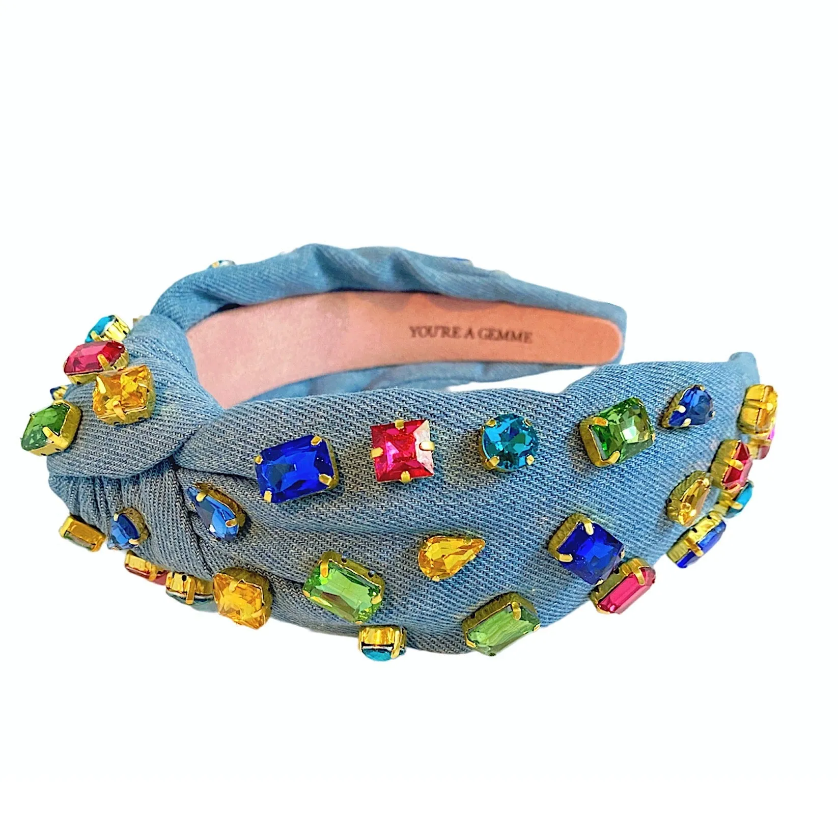 Denim Jeweled Headband