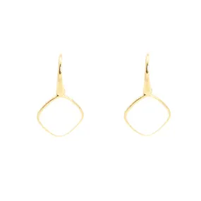 Earrings - Diamond Shape Moonstone & Gold Plated Sterling Silver