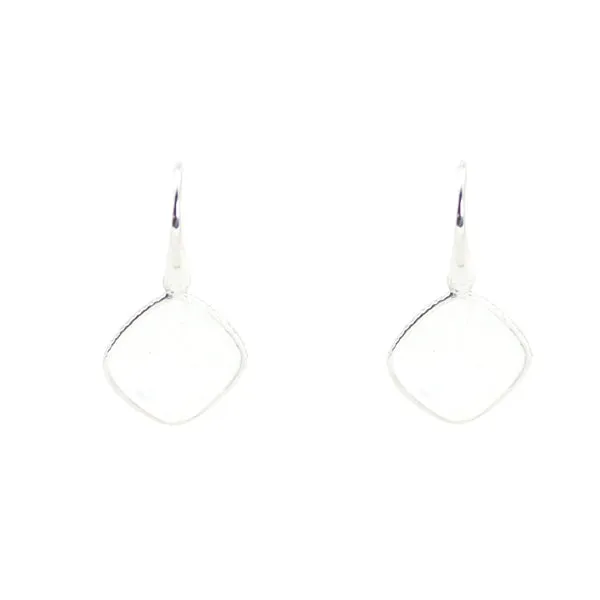 Earrings - Diamond Shape Moonstone & Sterling Silver