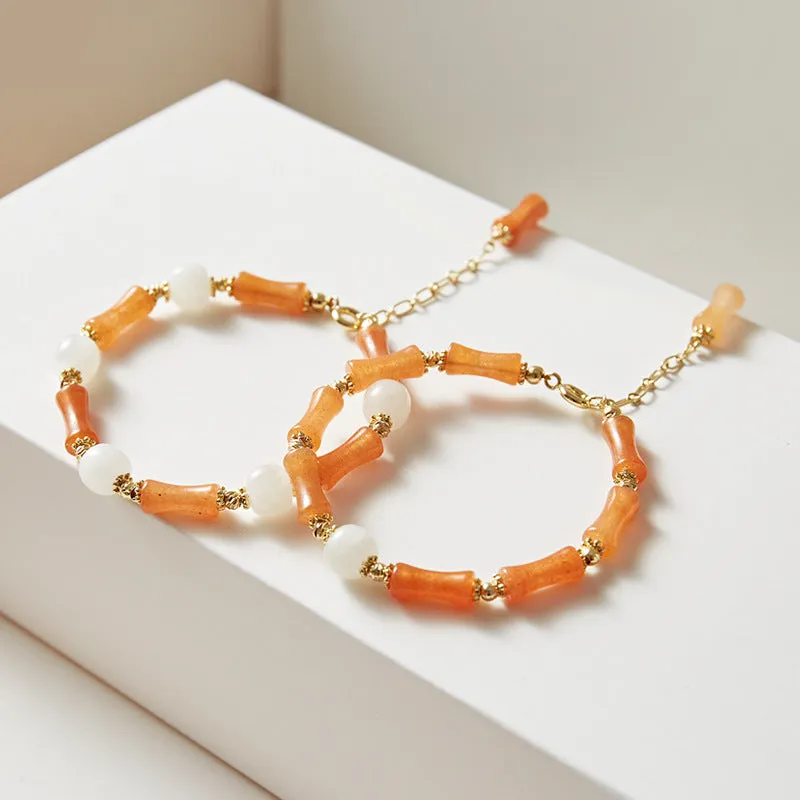 Elegant Chinese Style Jade and Aventurine Bracelet - Fortune's Favor Collection