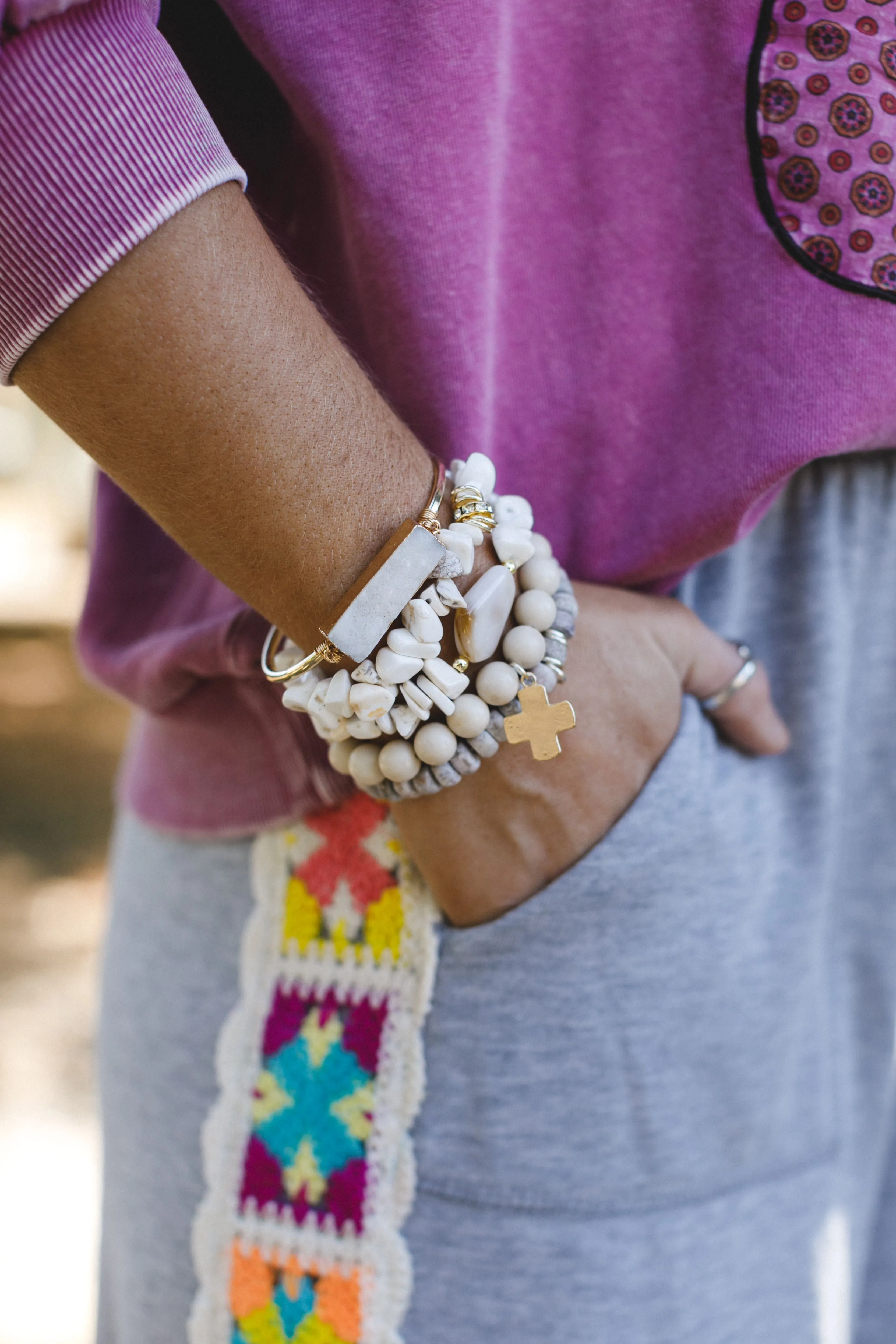 Elyse Bracelet Set - White