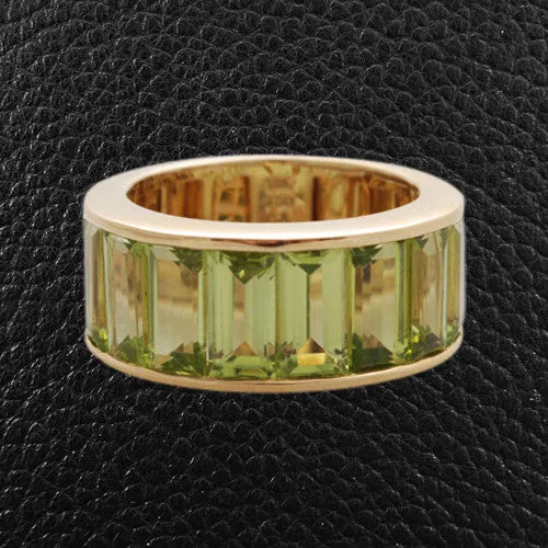 Emerald cut Peridot Ring