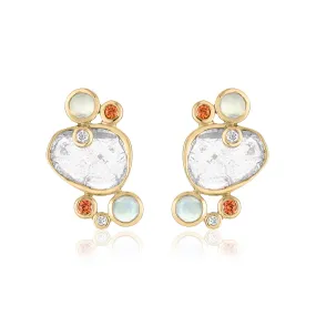 ENCHANTIA CLUSTER STUD EARRINGS OPALS