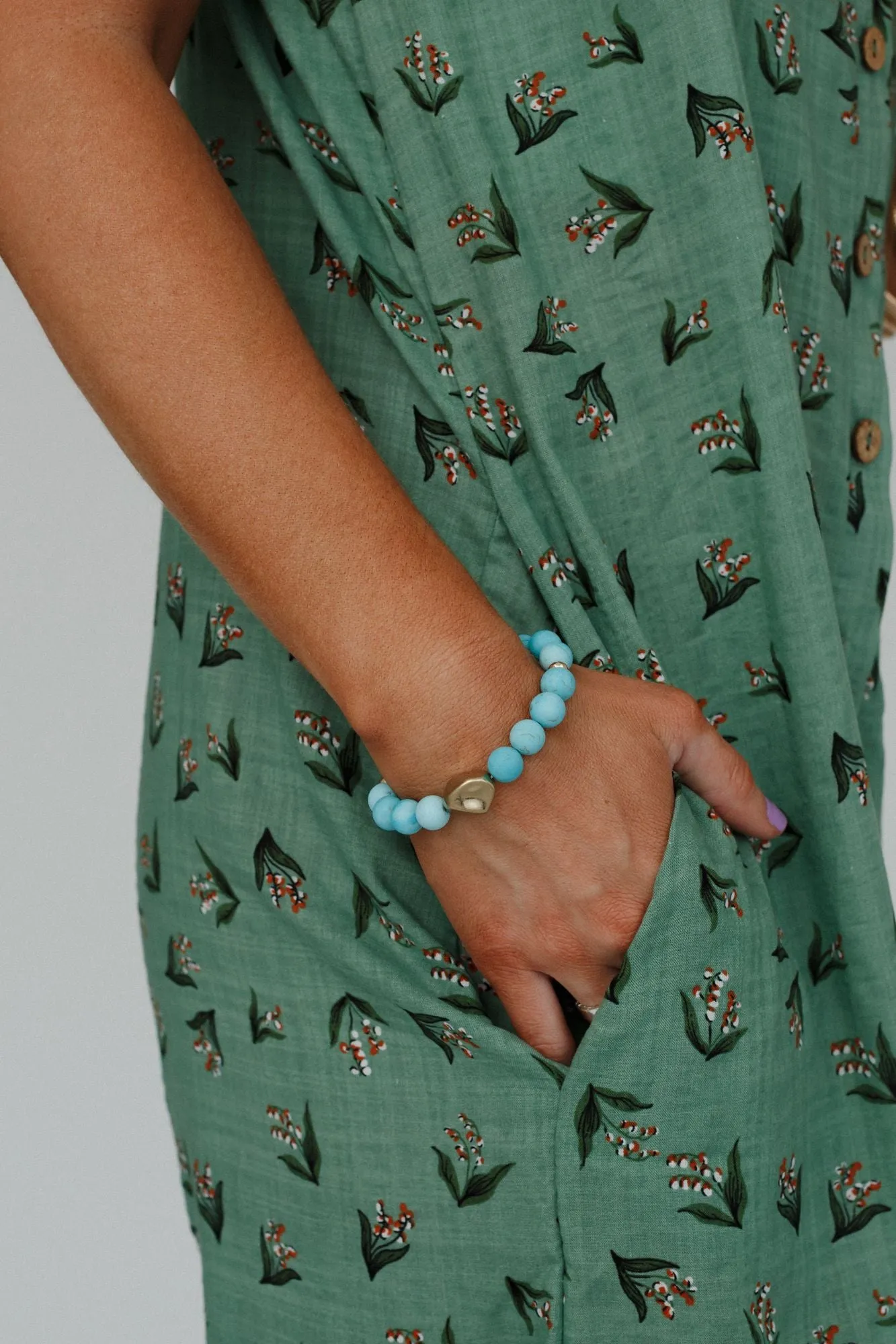 Ethereal Earth Stretch Bracelet - Turquoise