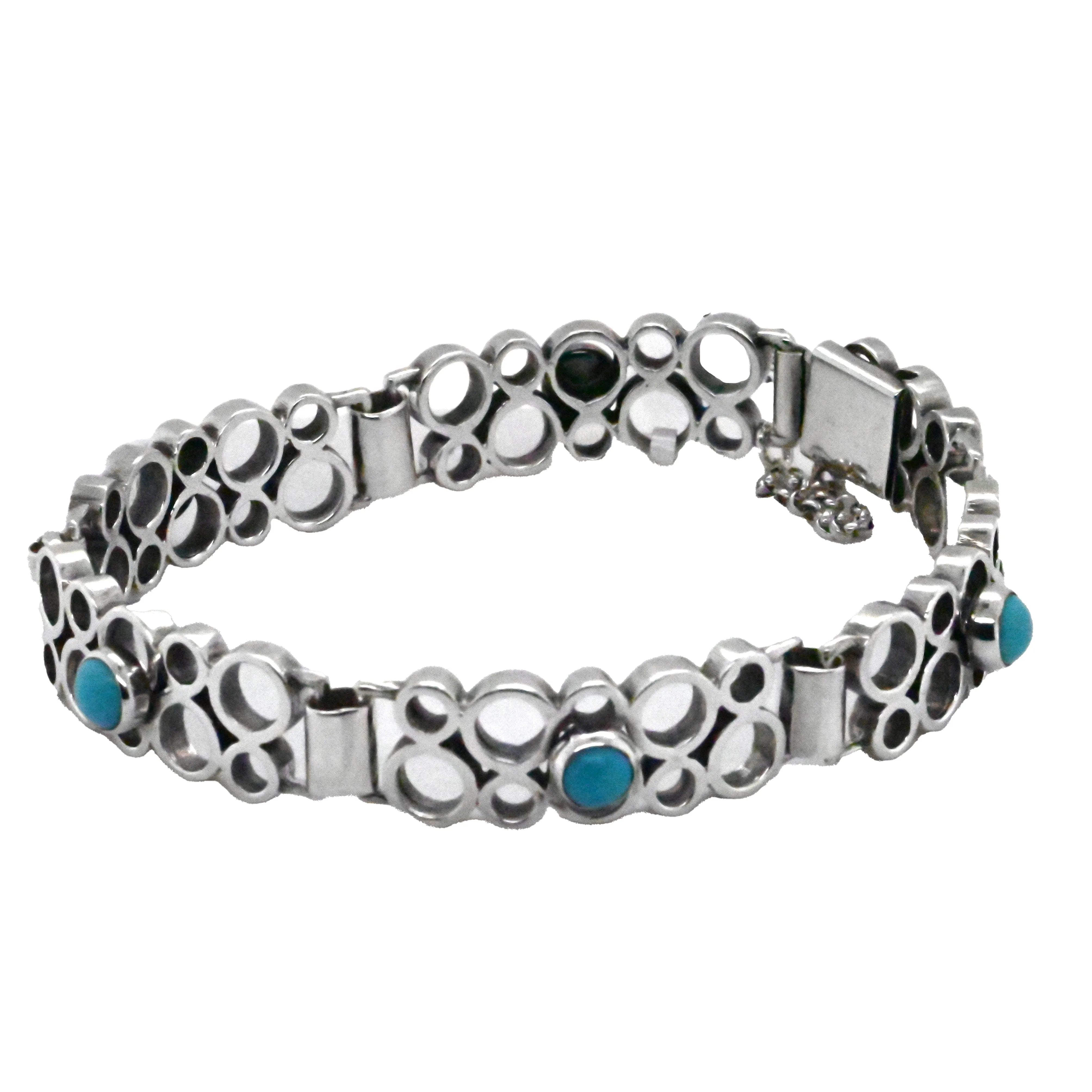 European Silver & Turquoise Bracelet