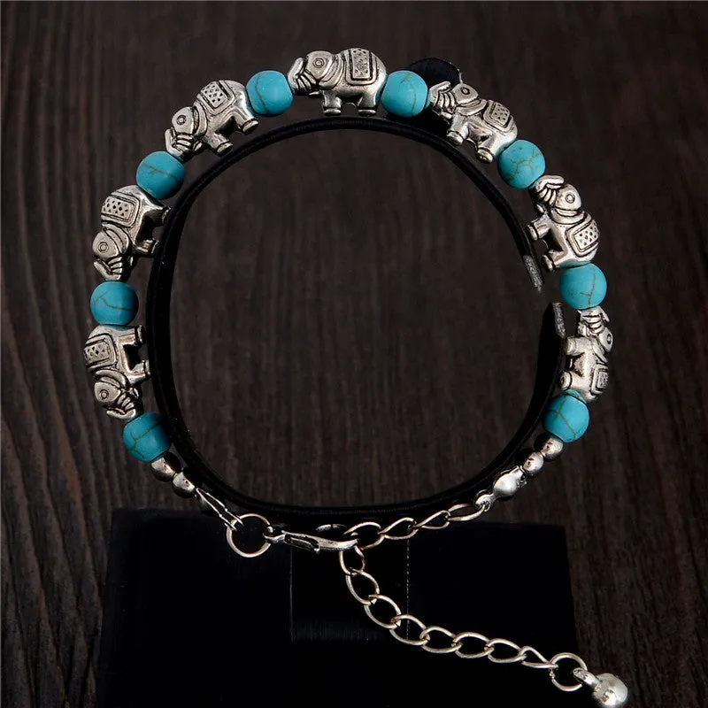 Fashionable bohemian elegant shiny elephant bracelet