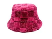 Fluffy Chessboard Bucket Hat