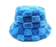 Fluffy Chessboard Bucket Hat