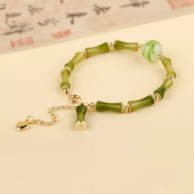 Fortune's Favor Bamboo and Jade Bracelet