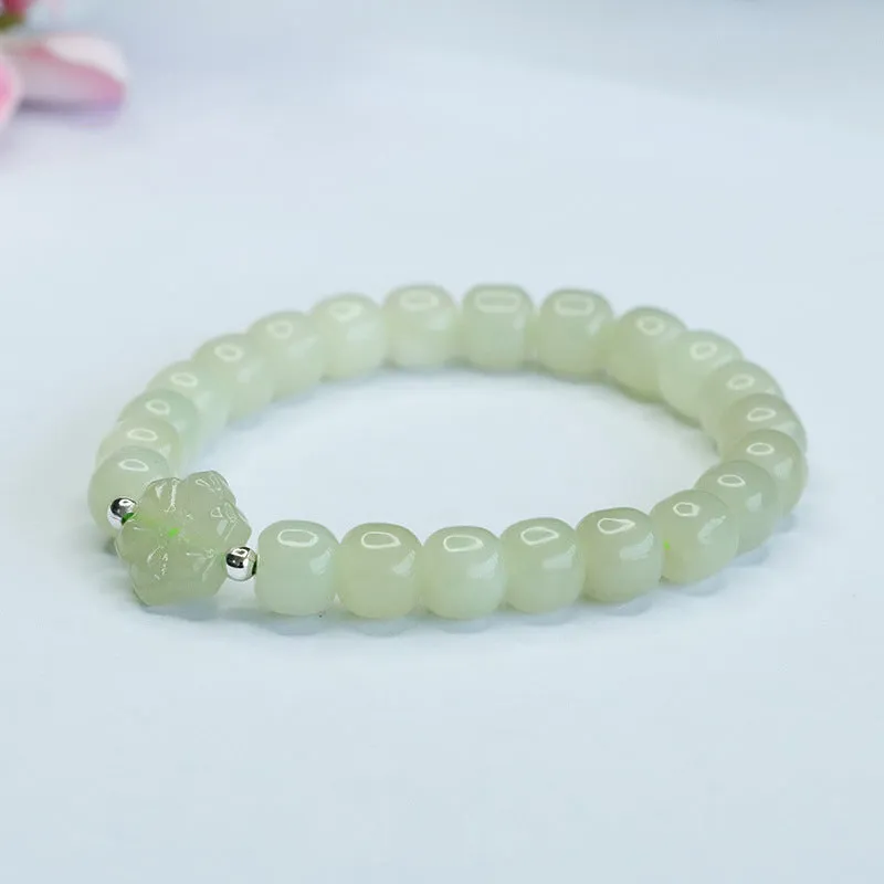 Fortune's Favor Sterling Silver Jade Bead Bracelet for Women