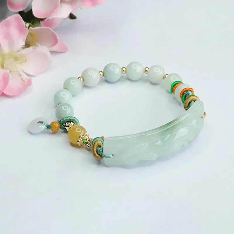 Fortune's Favor Sterling Silver Jade Bracelet by Planderful Collection