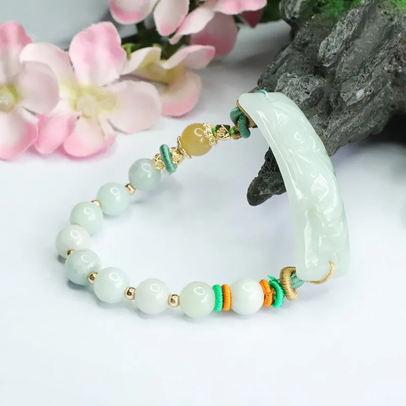 Fortune's Favor Sterling Silver Jade Bracelet by Planderful Collection