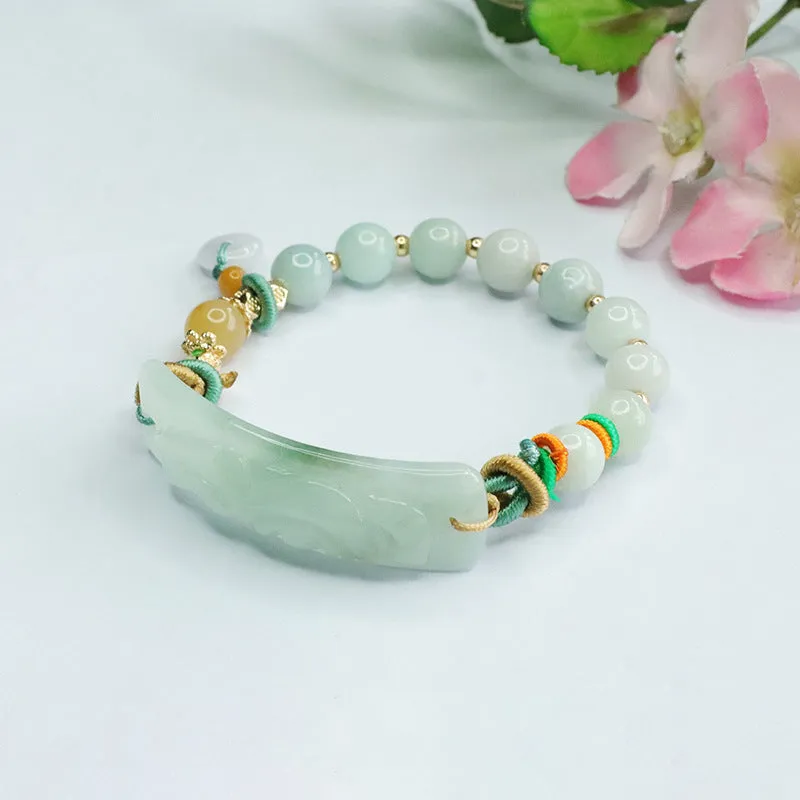 Fortune's Favor Sterling Silver Jade Bracelet by Planderful Collection