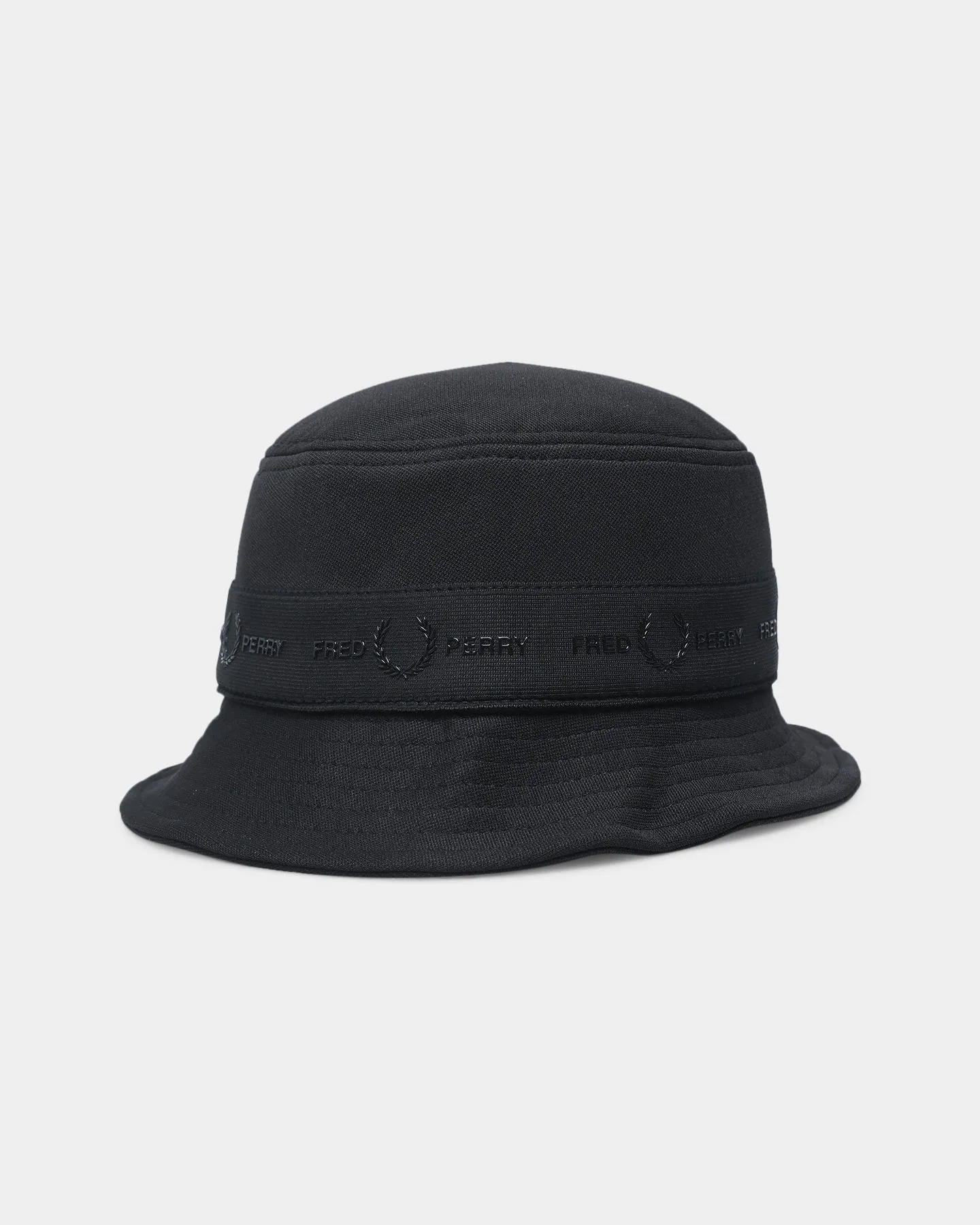 Fred Perry Tonal Tape Tricot Bucket Hat Black