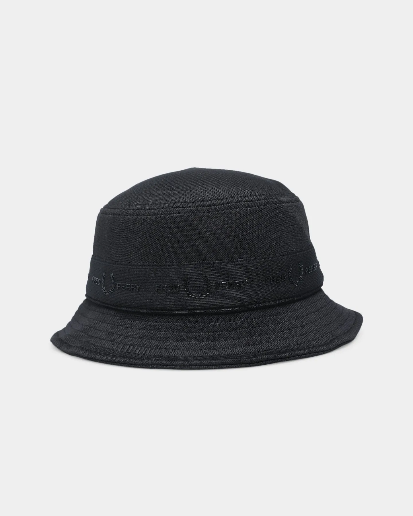 Fred Perry Tonal Tape Tricot Bucket Hat Black