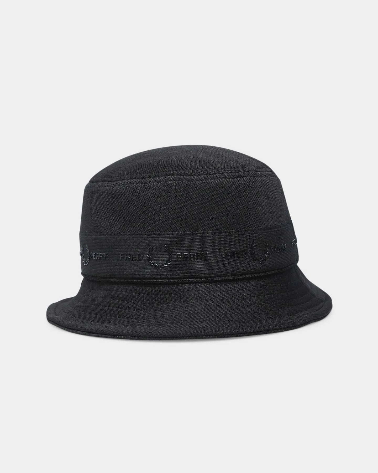 Fred Perry Tonal Tape Tricot Bucket Hat Black