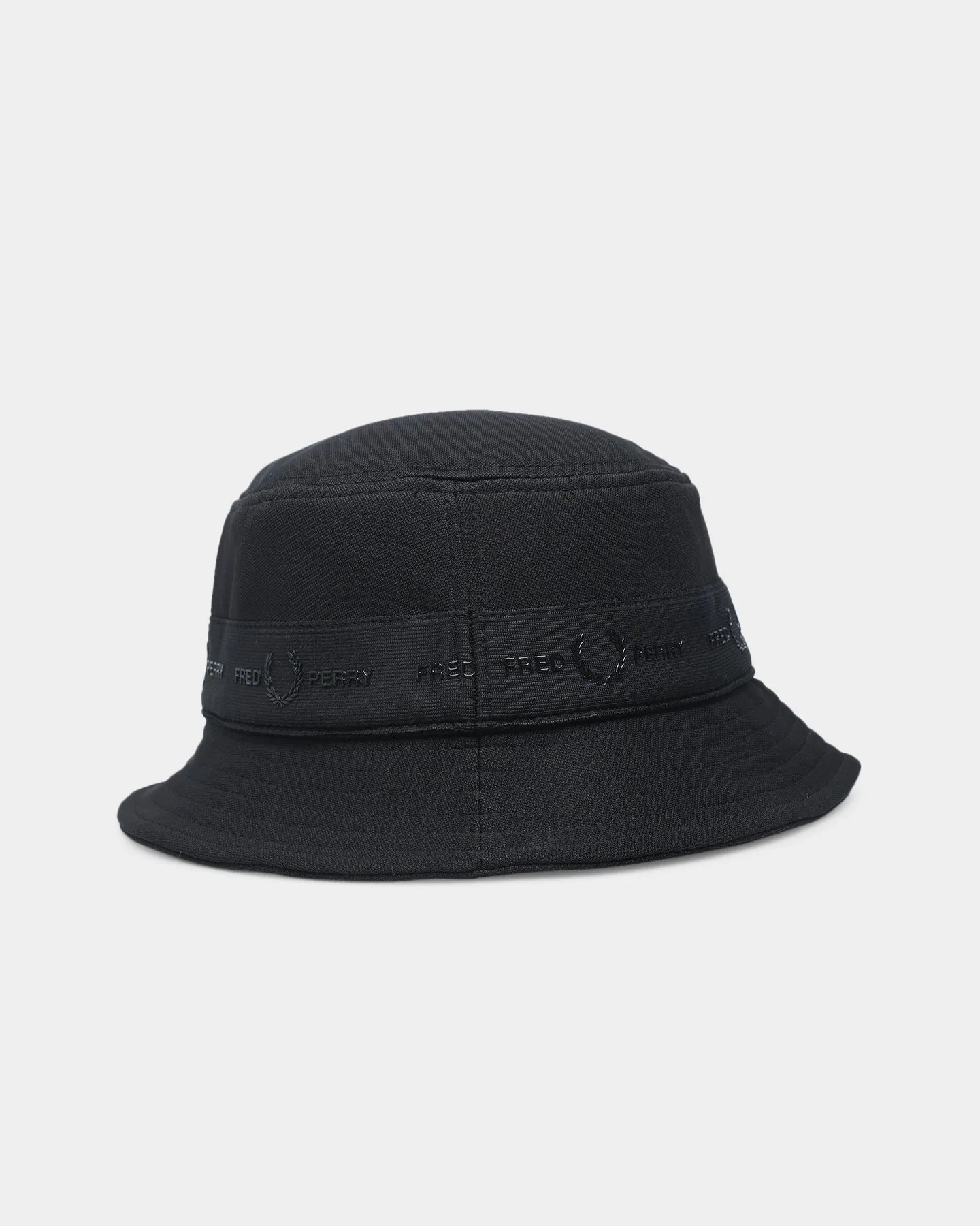 Fred Perry Tonal Tape Tricot Bucket Hat Black