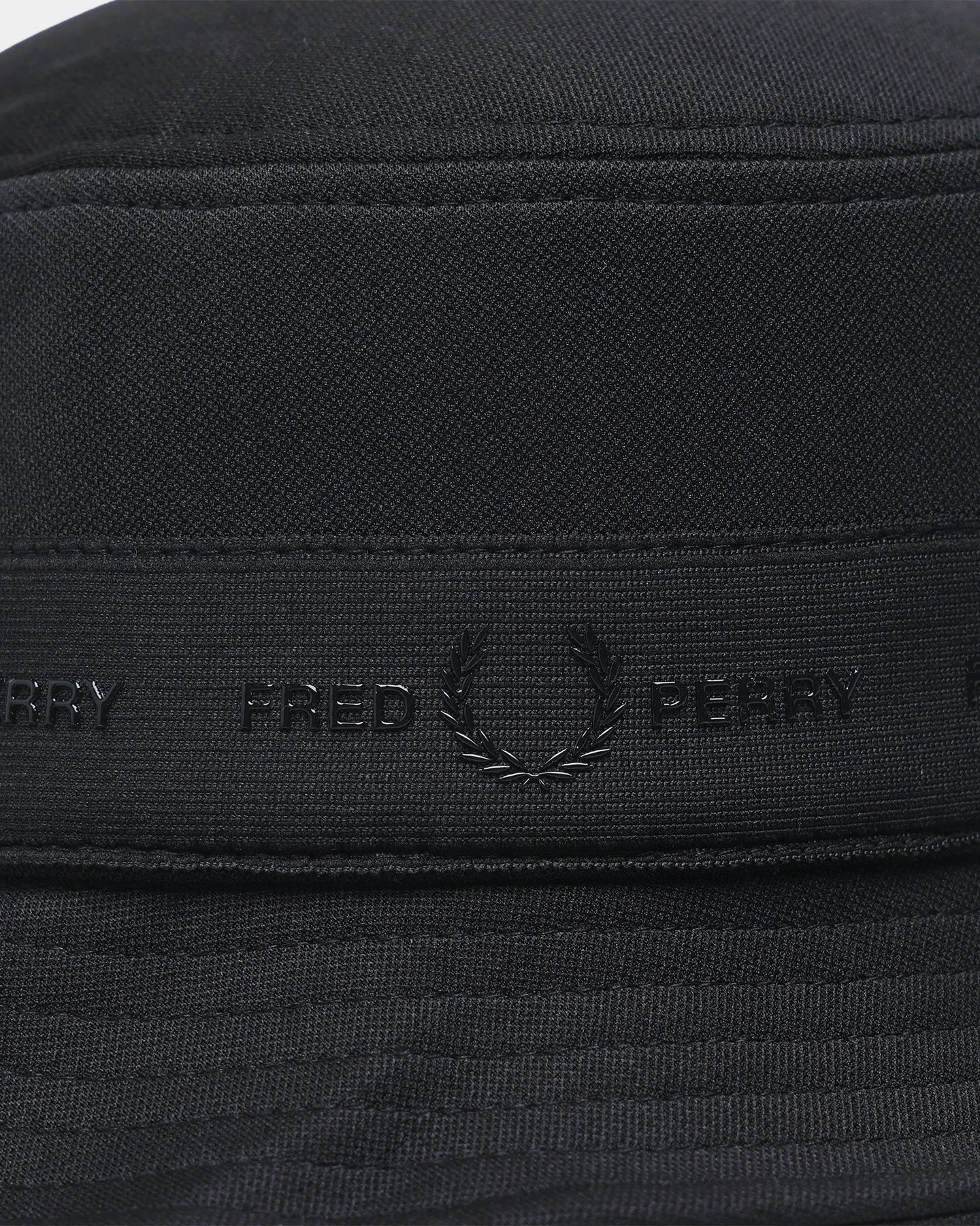 Fred Perry Tonal Tape Tricot Bucket Hat Black