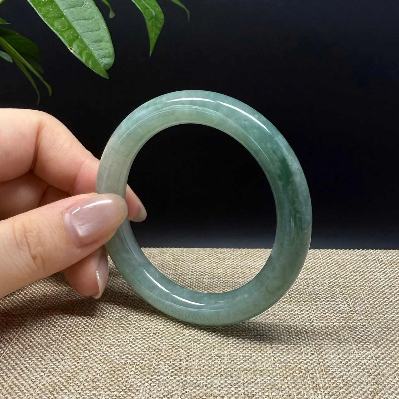 Genuine Burmese Green Jade Jadeite Bangle Bracelet ( 50.6mm )