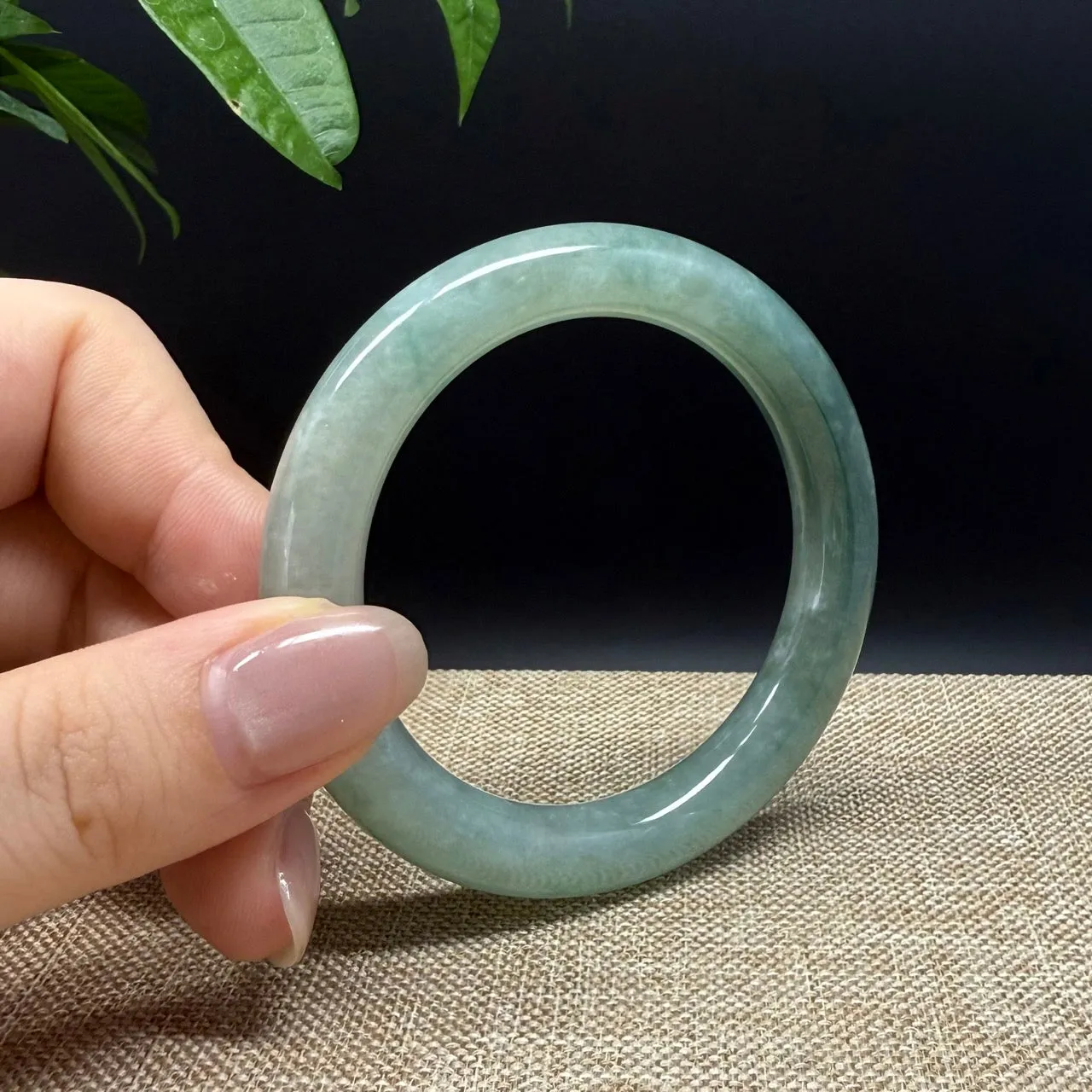 Genuine Burmese Green Jade Jadeite Bangle Bracelet ( 50.6mm )