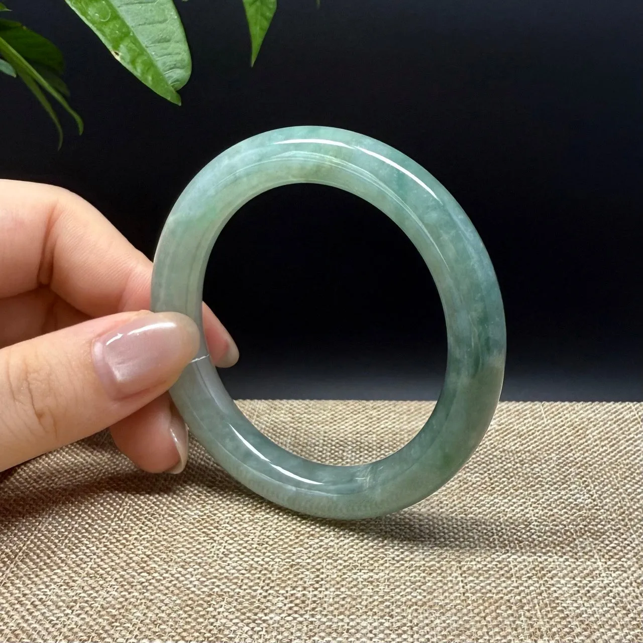 Genuine Burmese Green Jade Jadeite Bangle Bracelet ( 50.6mm )