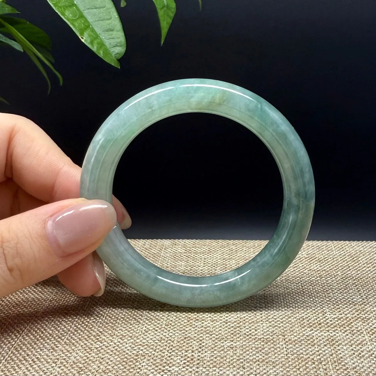 Genuine Burmese Green Jade Jadeite Bangle Bracelet ( 50.6mm )