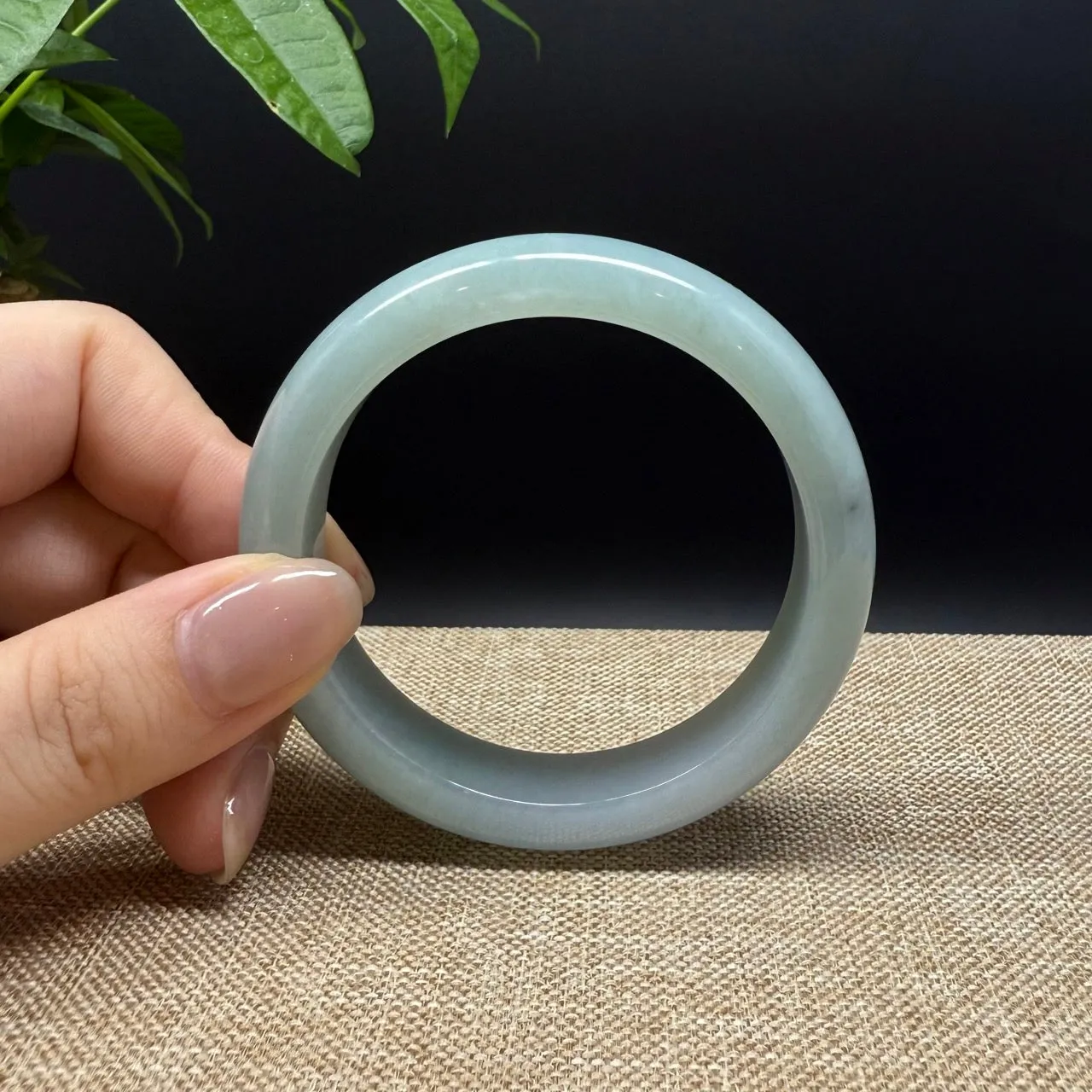 Genuine Burmese Green Jade Jadeite Bangle Bracelet ( 53.7mm )