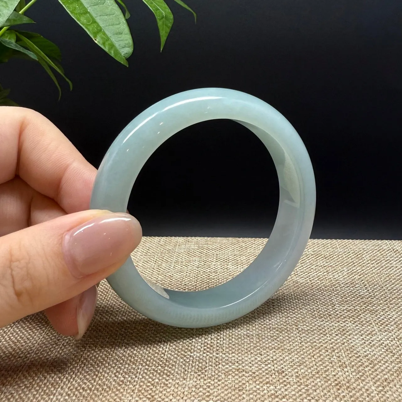 Genuine Burmese Green Jade Jadeite Bangle Bracelet ( 53.7mm )