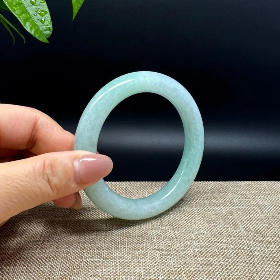 Genuine Burmese Green Jade Jadeite Bangle Bracelet ( 56.8mm )