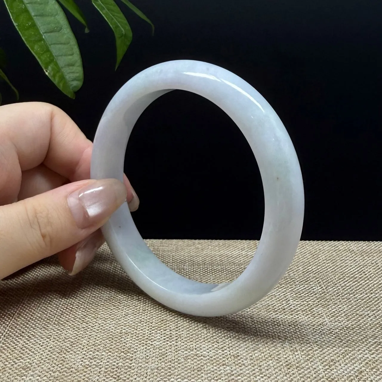 Genuine Burmese Lavender Green Jade Jadeite Bangle Bracelet ( 61.8mm )