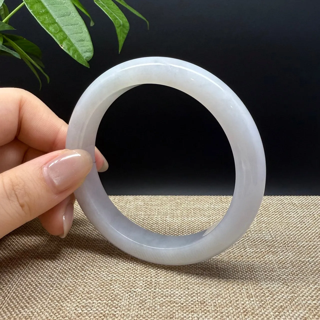 Genuine Burmese Lavender Jade Jadeite Bangle Bracelet ( 60.2mm )