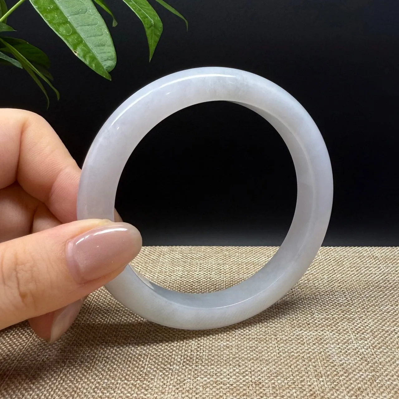 Genuine Burmese Lavender Jade Jadeite Bangle Bracelet ( 60.2mm )