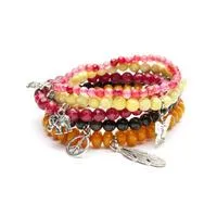 Gina Agate Gemstone Bracelet Sets, avail 5 colour combinations