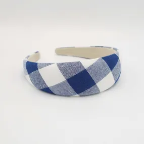 gingham check padded headband checkered pattern hairband casual hair accessory for women