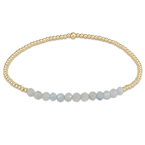 Gold Bliss 2mm Bead Bracelet | Assorted Gemstone Colors