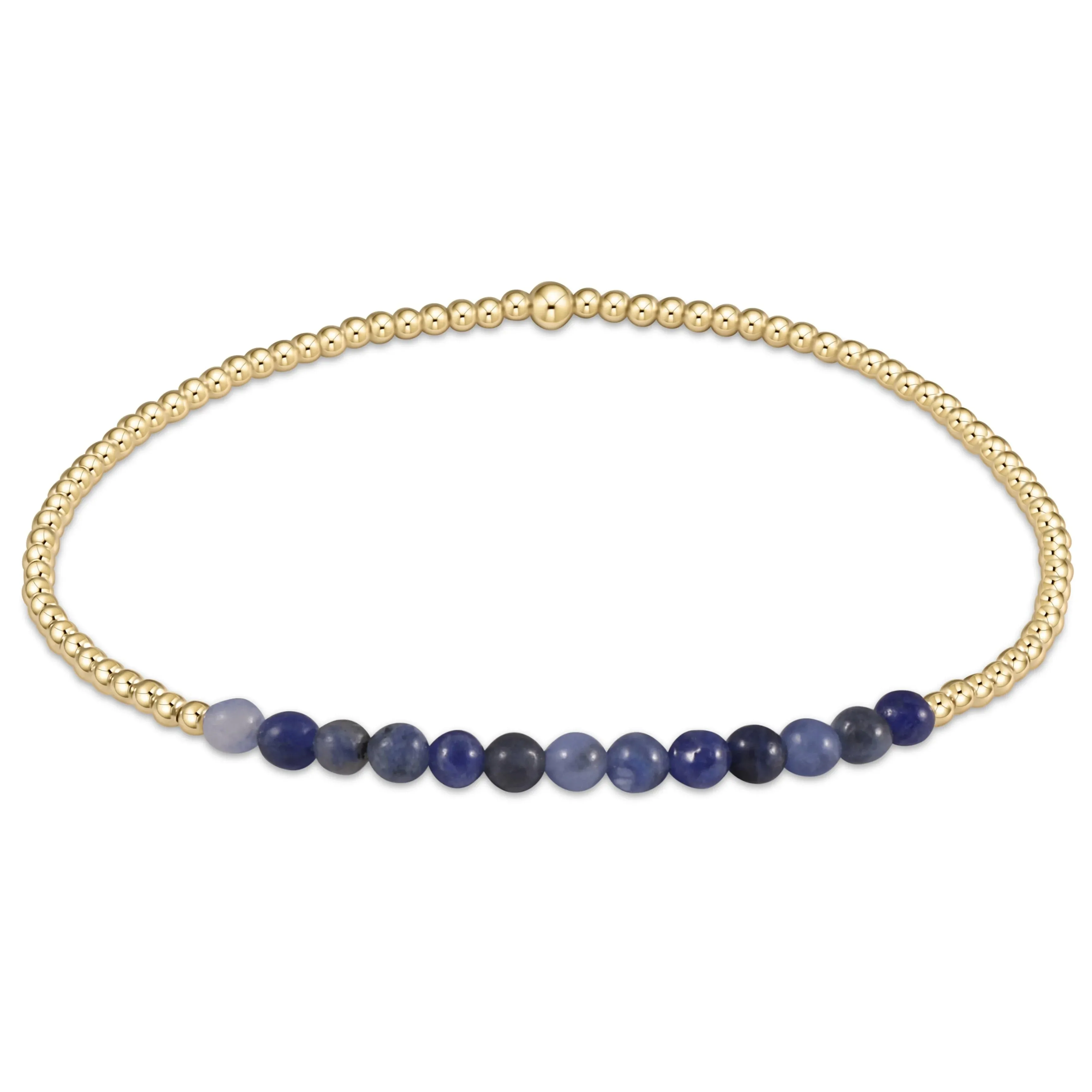 Gold Bliss 2mm Bead Bracelet | Assorted Gemstone Colors