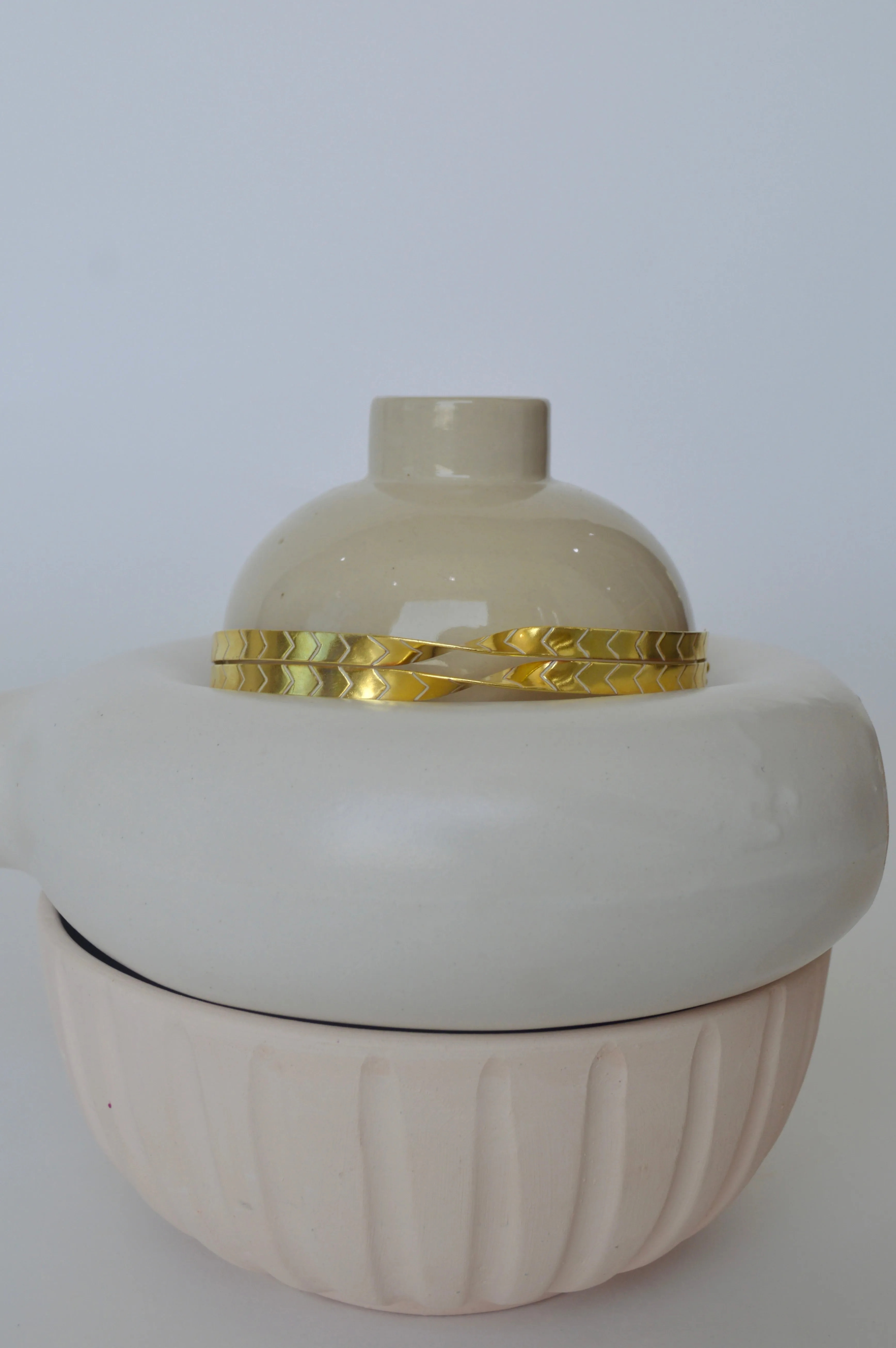 Gold Brass Twisted Enamel Choker