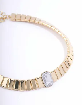 Gold Diamante Hexagon Choker