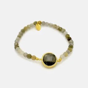 Gold-Dipped Labradorite Bracelet Stretch