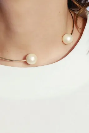 Gold Double Pearl Choker