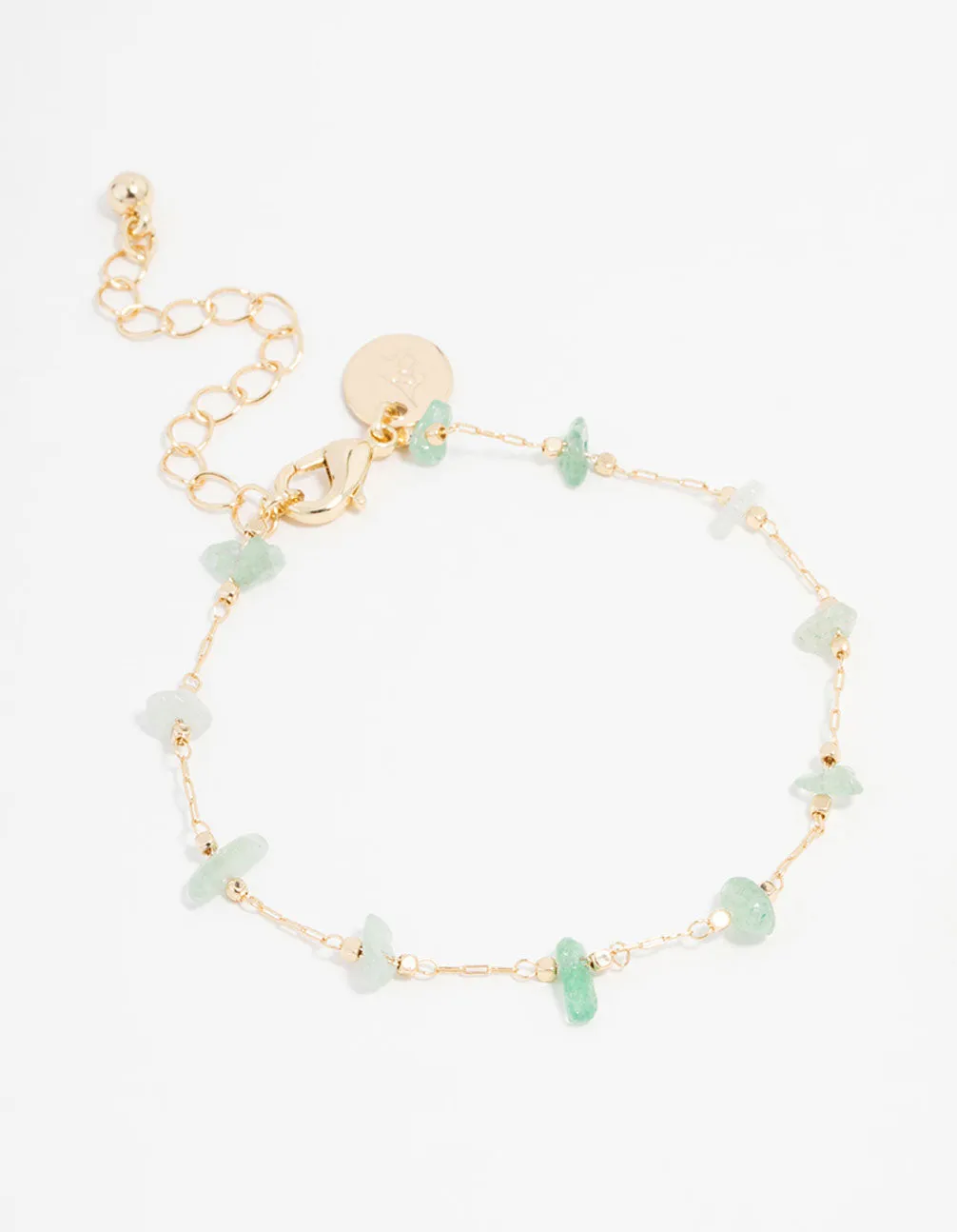 Gold Plated Semi Precious Station Toggle Bracelet