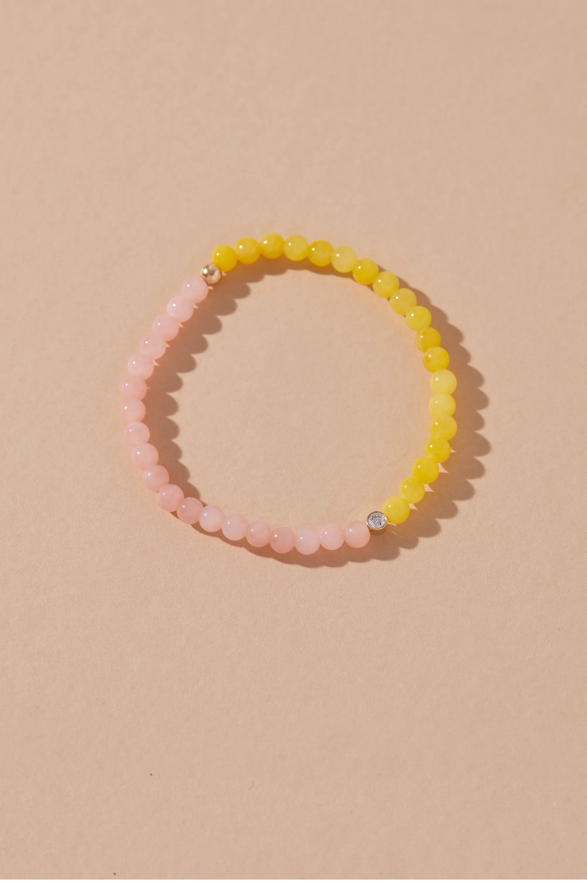 GOOD VIBES DIAMOND BEADED BRACELET