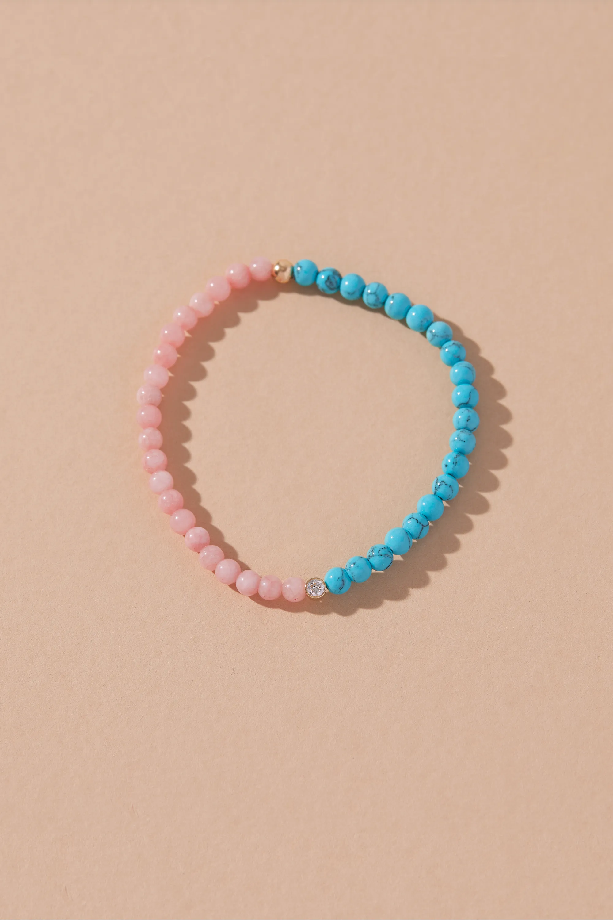 GOOD VIBES DIAMOND BEADED BRACELET